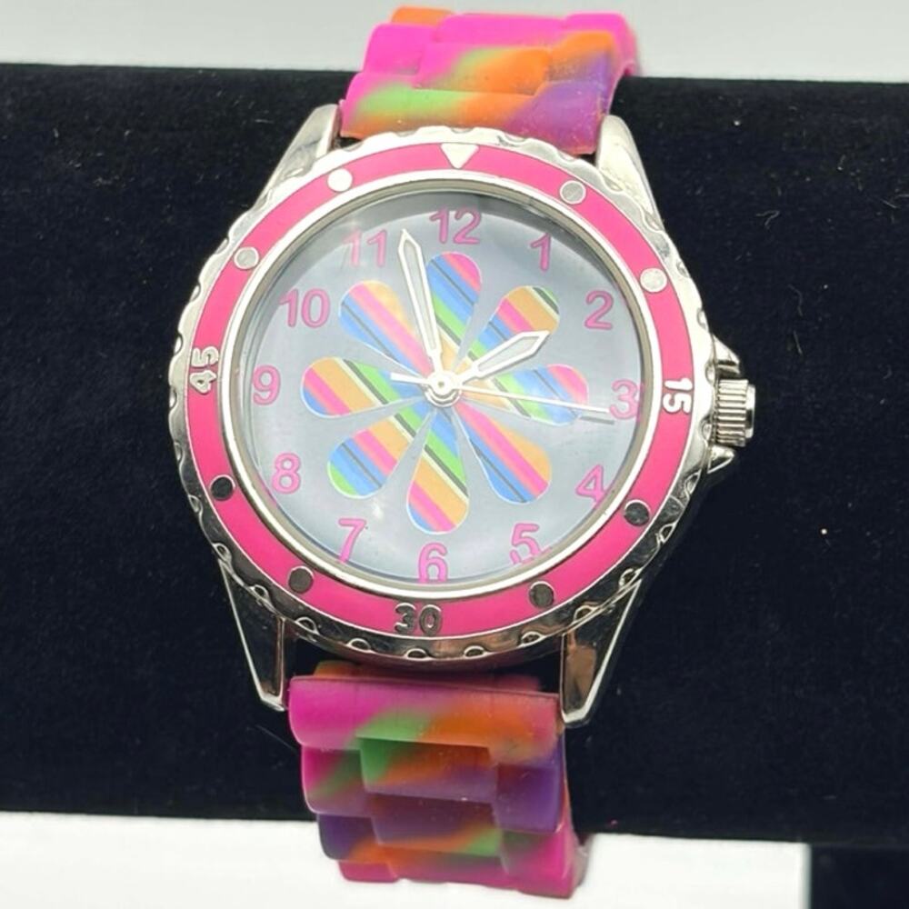 Pink & Blue Floral Watch